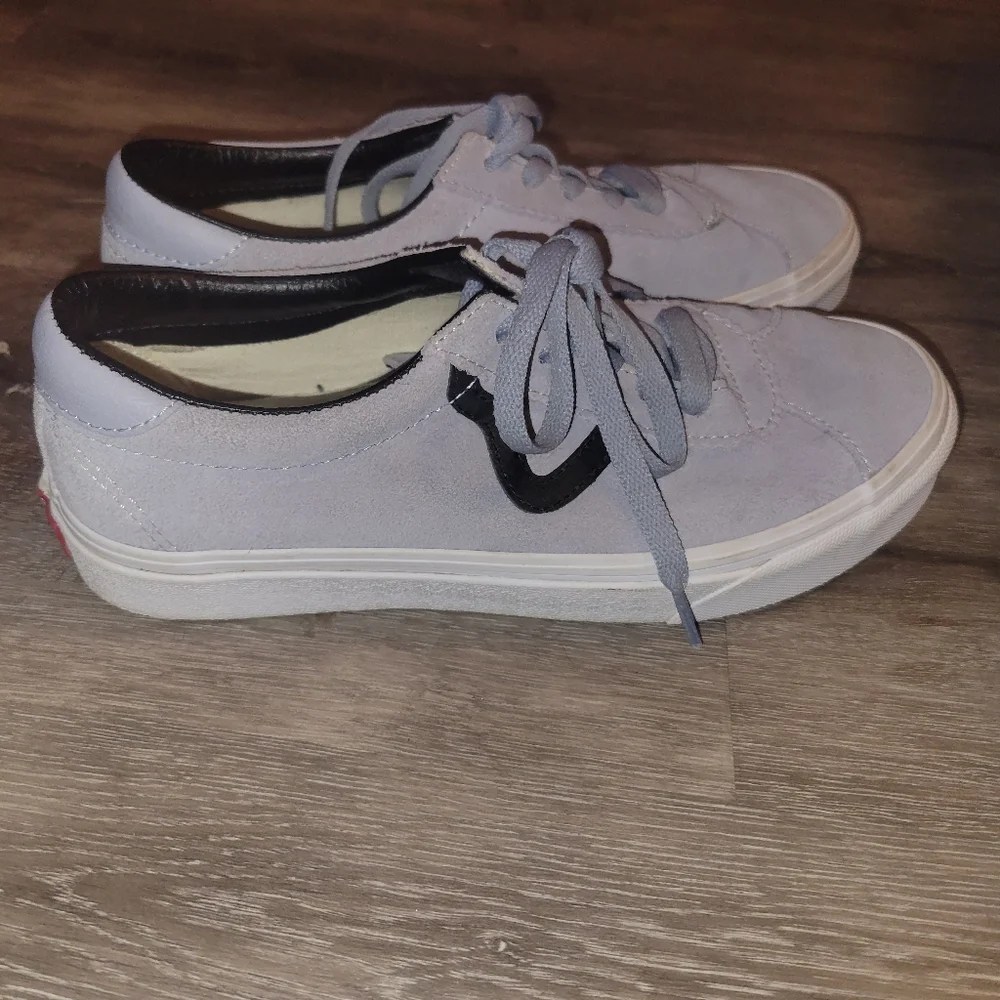 Vans Off the Wall tennis skateboard shoes Womens 8/mens 6.5 Grey‎ Suede-b…